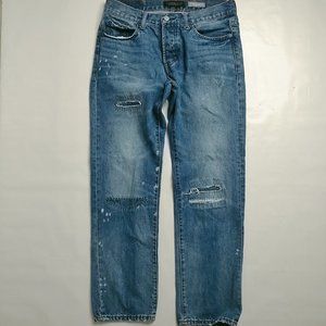 Unisex Aeropostale Distressed Straight Leg Medium Wash Jeans 29/30